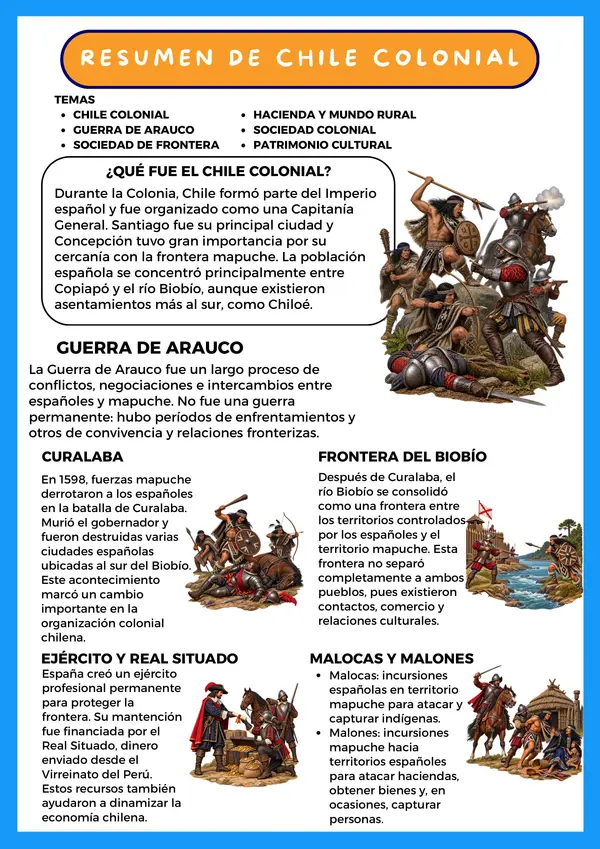 Resumen Chile colonial - 8° básico