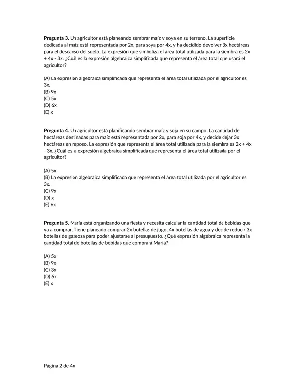 Lista de 50 problemas de expresiones algebraícas con solucionario