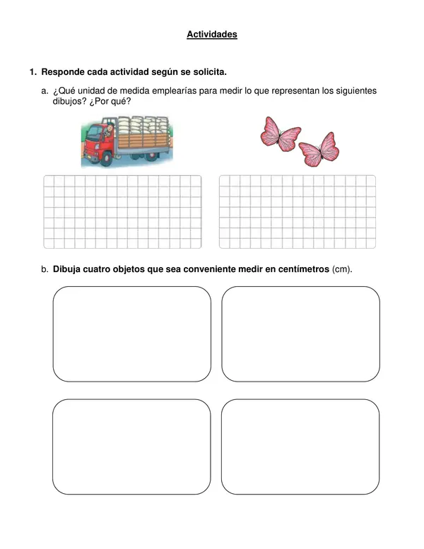 Guía "Unidades de medida de longitud" Tercer año.