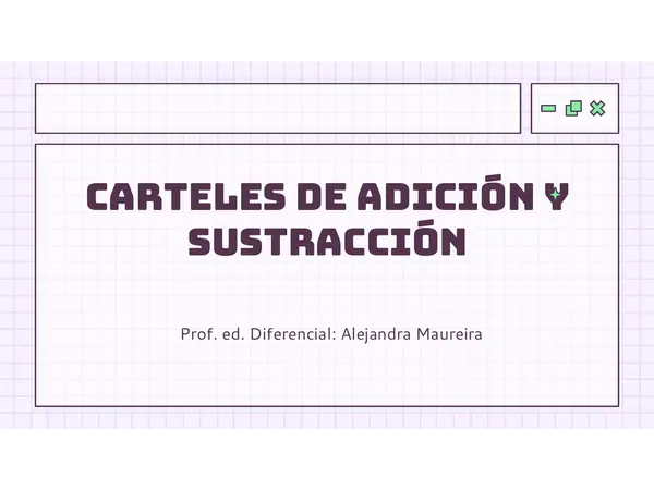 Cartel de la adición y sustracción
