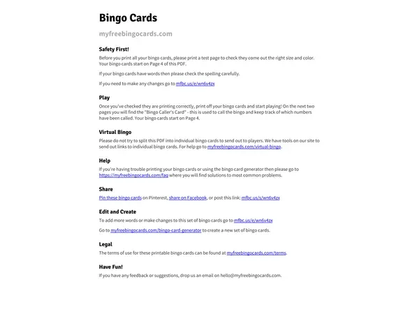 Bingos números hasta el 100 + ppt