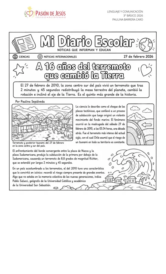 Noticia "Terremoto del 2010"