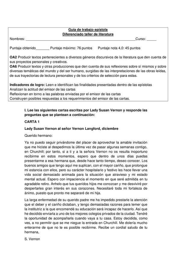 "Desentrañando las Intrigas de Lady Susan: Análisis Epistolar Literario" EPISTOLAS