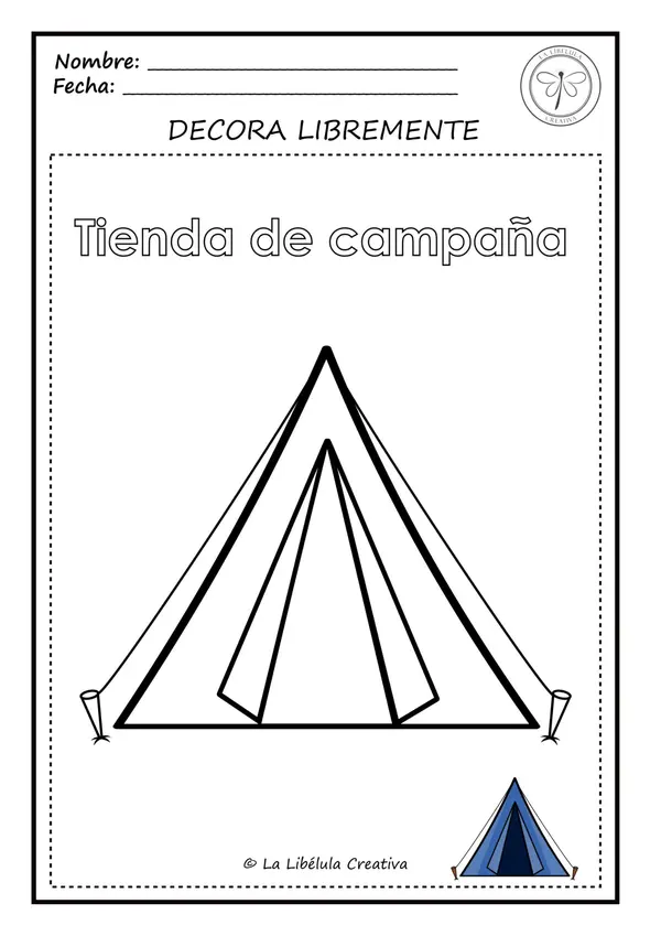 Fichas para colorear Objetos Azul NO PREP color