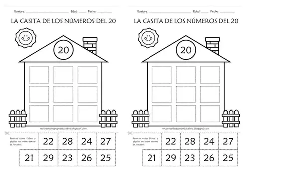 Familia de numeros 20 y 30