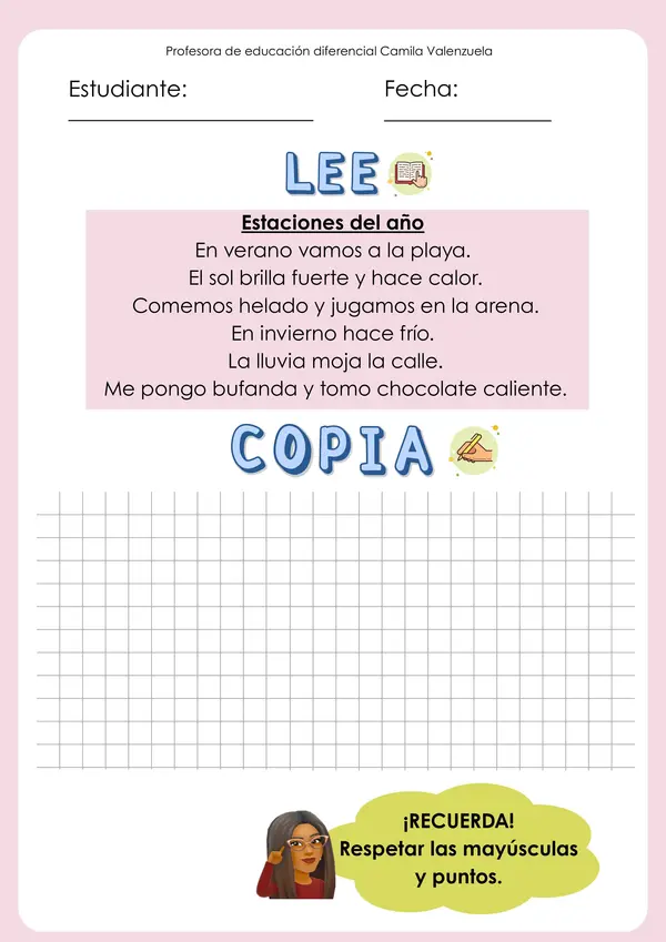 Textos breves para realizar copias