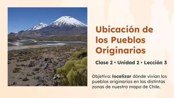 Clase 2 Lección 3 Unidad 2 "Ubicación de los pueblos Originarios" 2° Básico