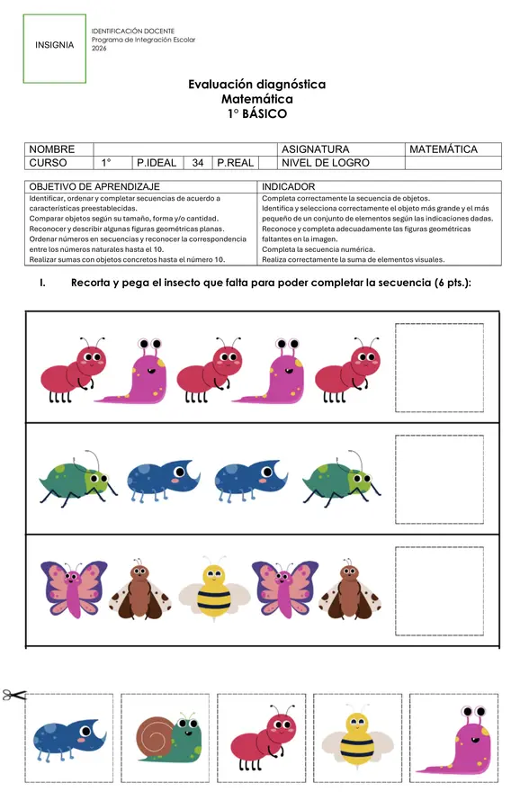 Evaluación diagnóstica matemática 