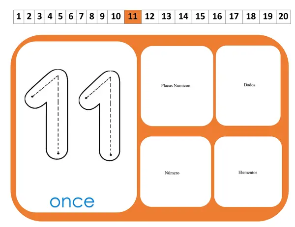 Cuadernillo números matemática funcional 11 al 20 (para termolaminar armar con velcro)