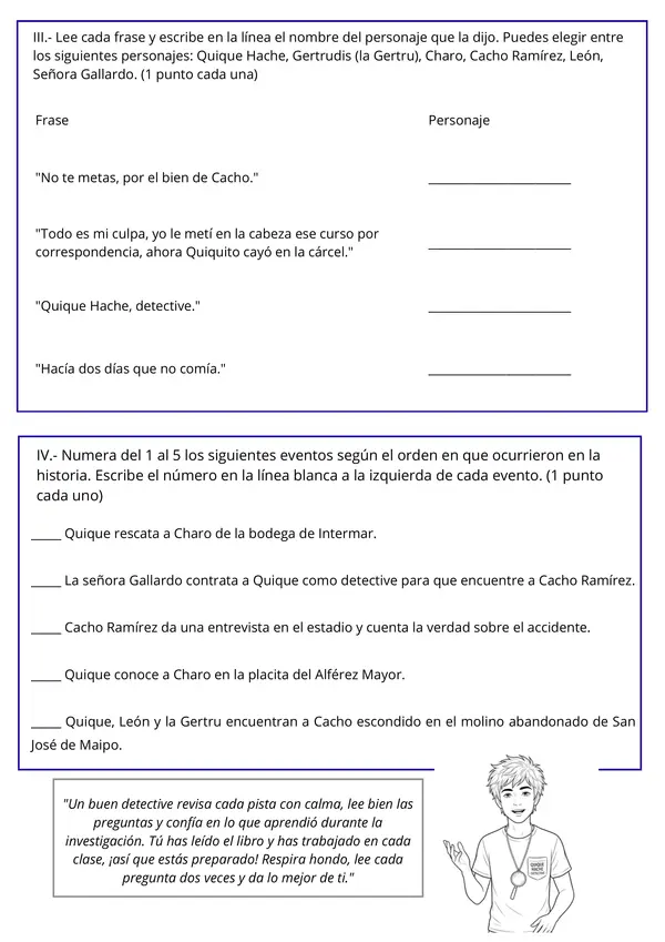 Prueba "Quique Hache, detective"
