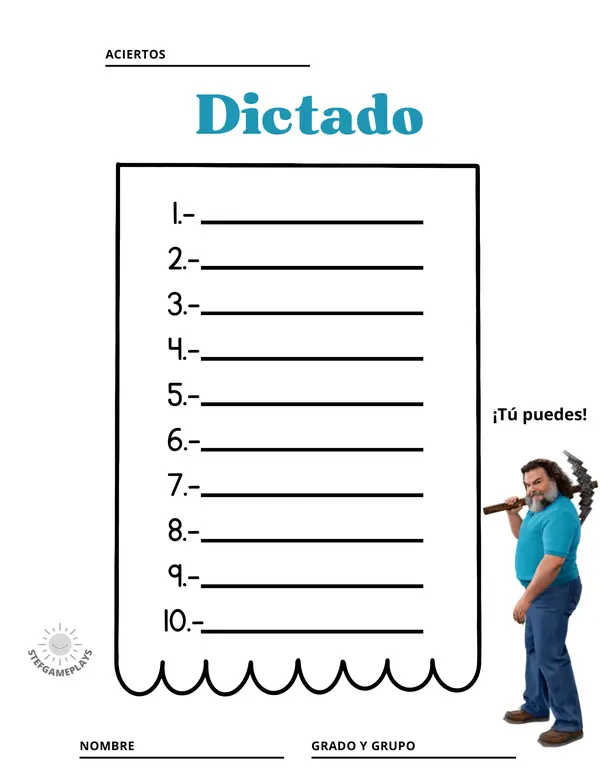 Dictado Minecraft la película PDF