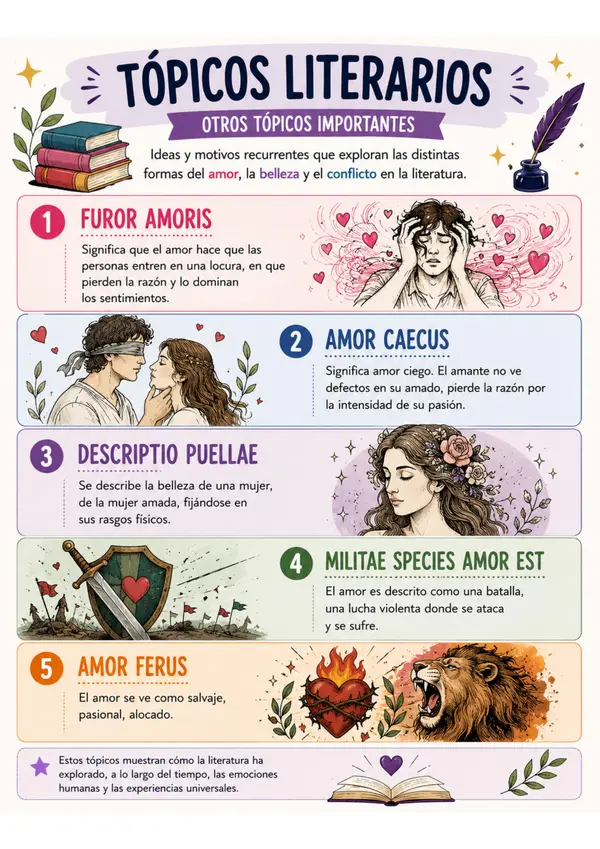 Infografía Educativa: Tópicos Literarios