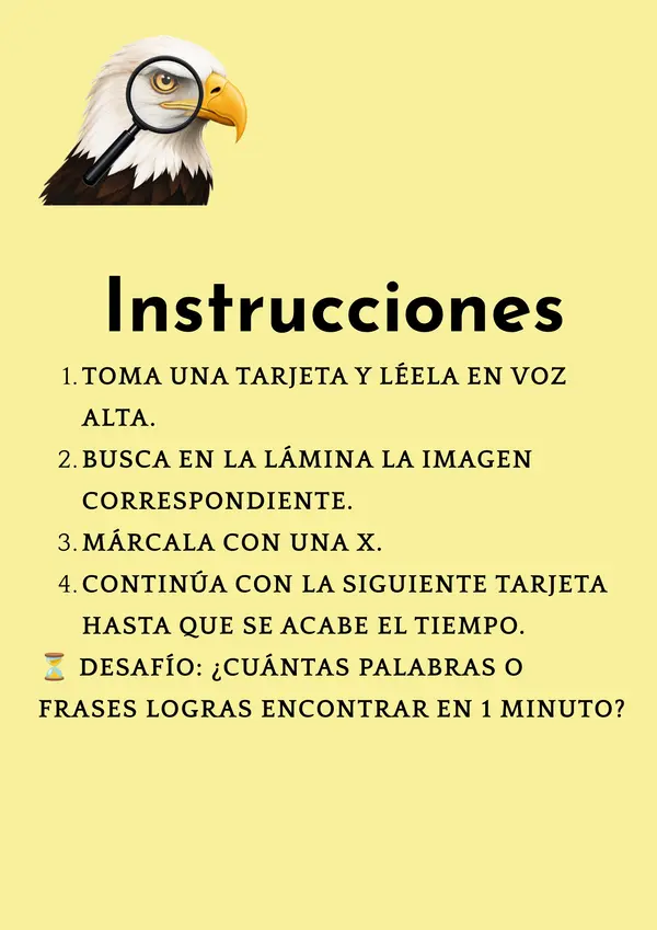 Ojo de Águila: juego de fluidez lectora