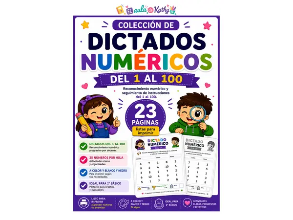  COLECCIÓN DE DICTADOS NUMÉRICOS DEL 1 AL 100 ✨