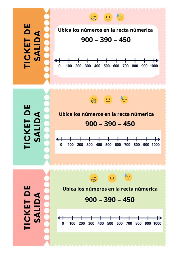 Ticket de salida: ordenar números en recta númerica