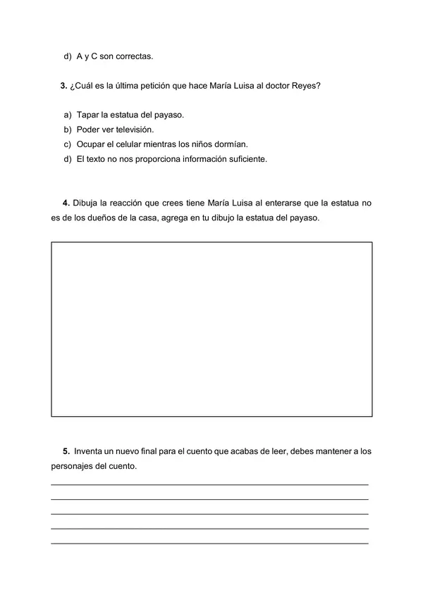 Evaluación comprensión lectora en textos literarios.