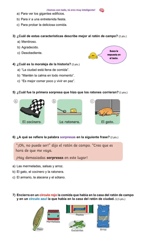 Prueba de Lenguaje y Comunicación Unidad 3, Segundo básico.