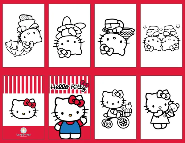 Mini Libro Para Colorear Armable de Hello Kitty