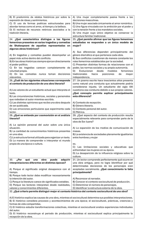 Prueba unidad "Relaciones humanas en la literatura y en el teatro"