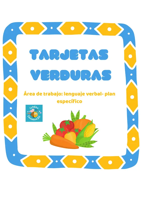 Tarjetas Categoría Semántica Verdura