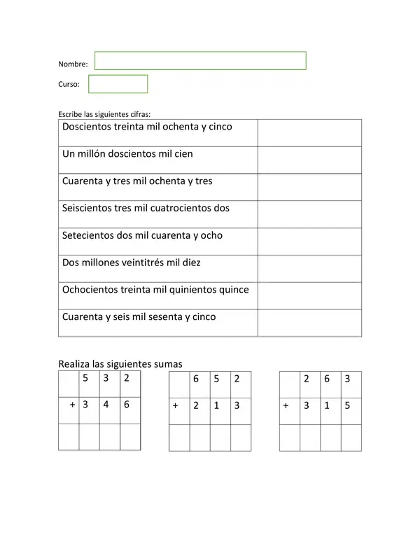 numeración al millón
