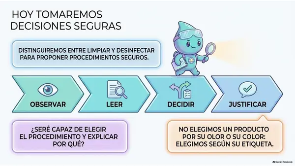 Clase 15 | 5° Básico Ciencias Naturales: Limpieza y desinfección — Elegir acciones seguras