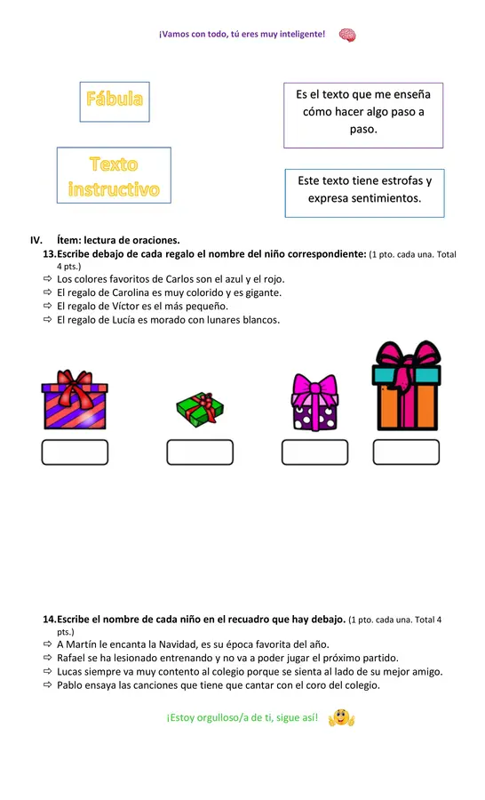 Prueba de Lenguaje 2° básico