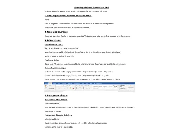 uso de editor de texto "word"