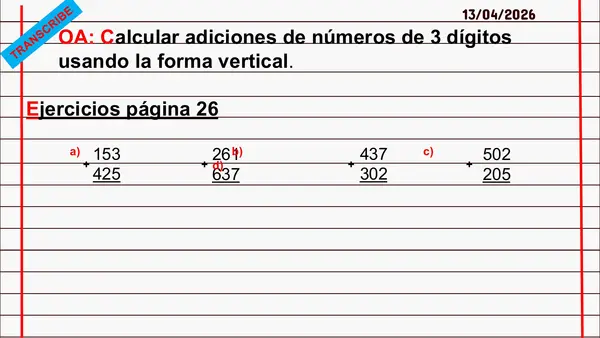 4°Básico Adición y sustracción