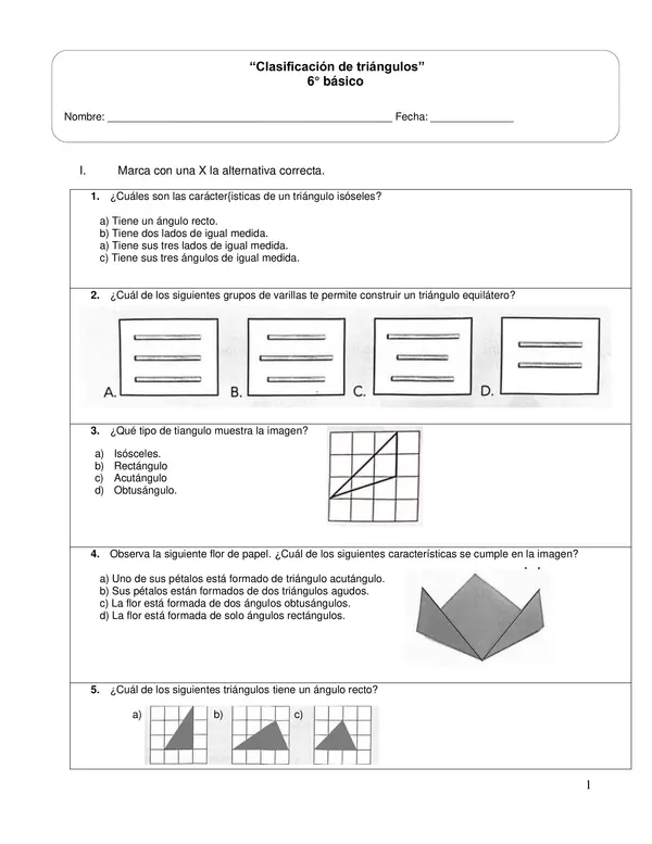 Guía de clasificación de triángulos