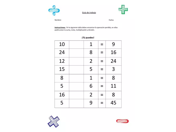 Guía de matemáticas 4to Basico