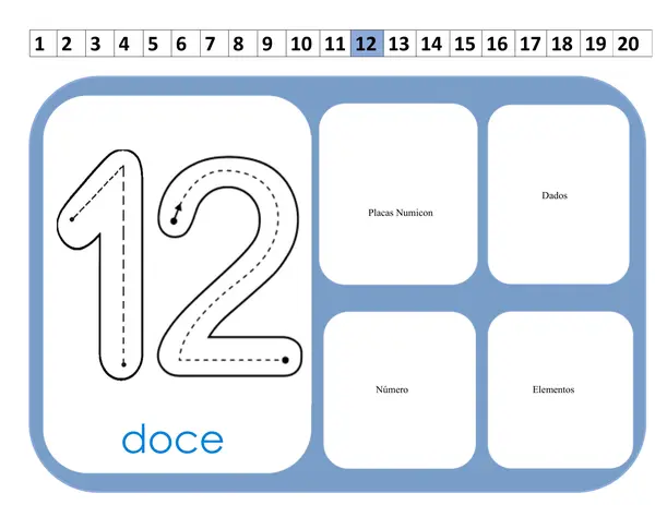 Cuadernillo números matemática funcional 11 al 20 (para termolaminar armar con velcro)