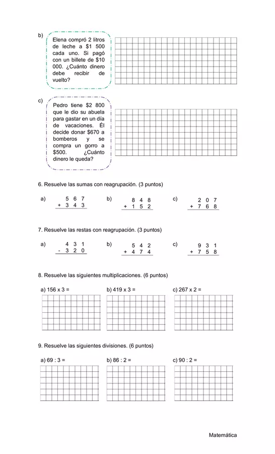 Evaluación sumativa Unidad 1 - Matemática