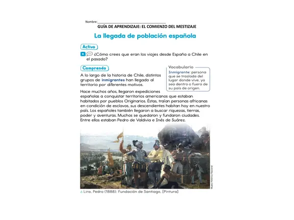 La llegada de la población española al continente americano.