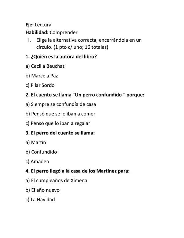 prueba libro " Un perro confundido"