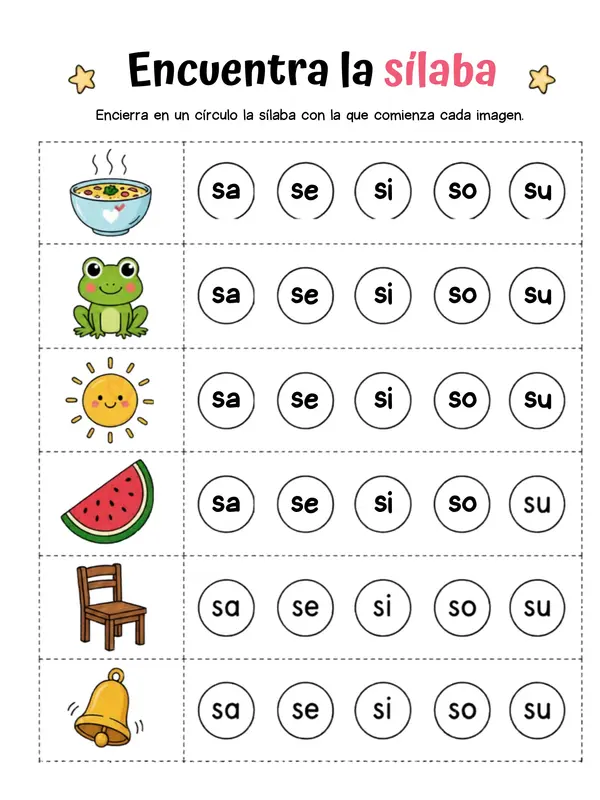 Encuentra la sílaba 