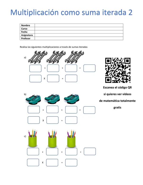 Multiplicación como suma iterada 2