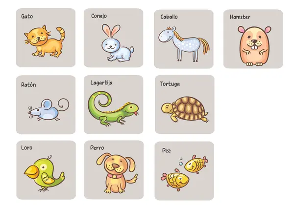 Láminas vocabulario "animales domésticos"