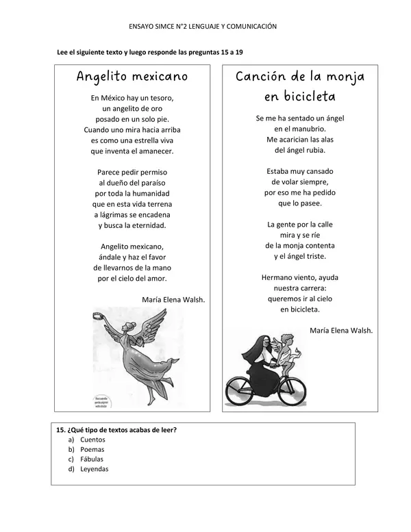 Ensayo SIMCE N°2 Lenguaje y comunicación