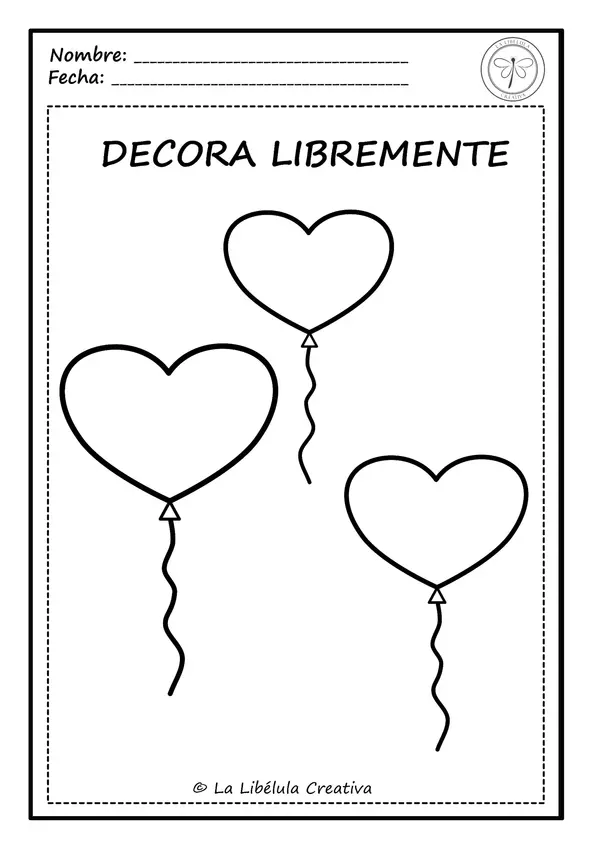 Fichas para colorear San Valentín Craft