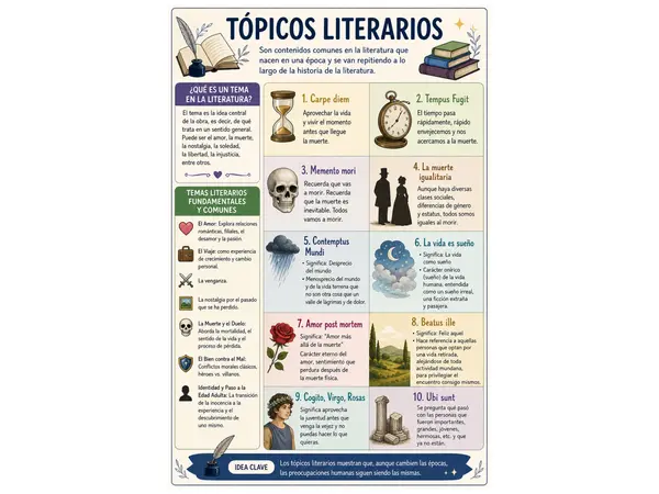 Infografía Educativa: Tópicos Literarios