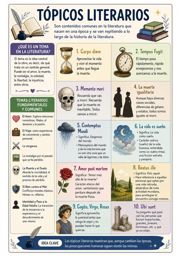 Infografía Educativa: Tópicos Literarios