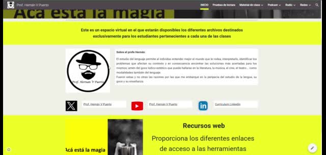Google site de materiales de clase de Lenguaje