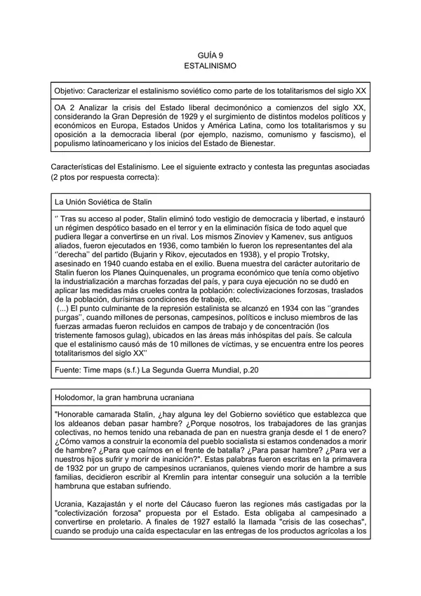 Estalinismo: formas de comprender los totalitarismos
