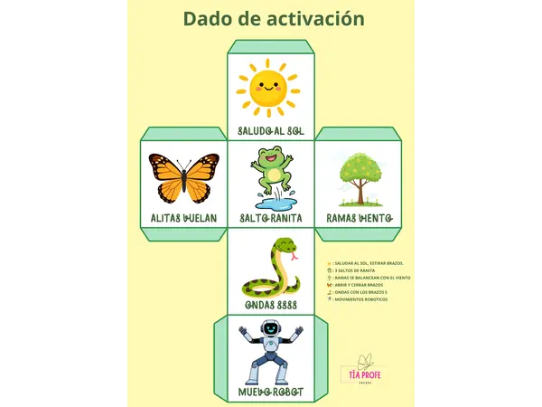 ✨ Dado de activación corporal para el aula