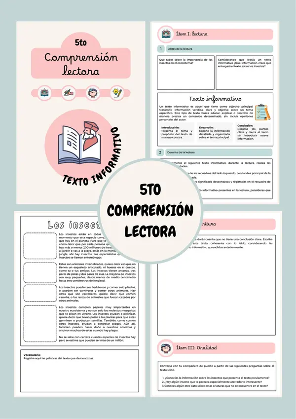 5to compresión lectora - texto informativo - editable en canva.