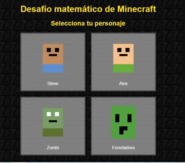 Desafío matemático de Minecraft