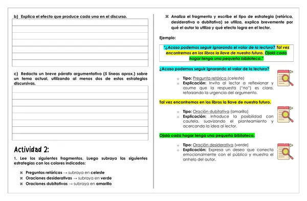 Guía de trabajo - Estrategias discursivas argumentativas