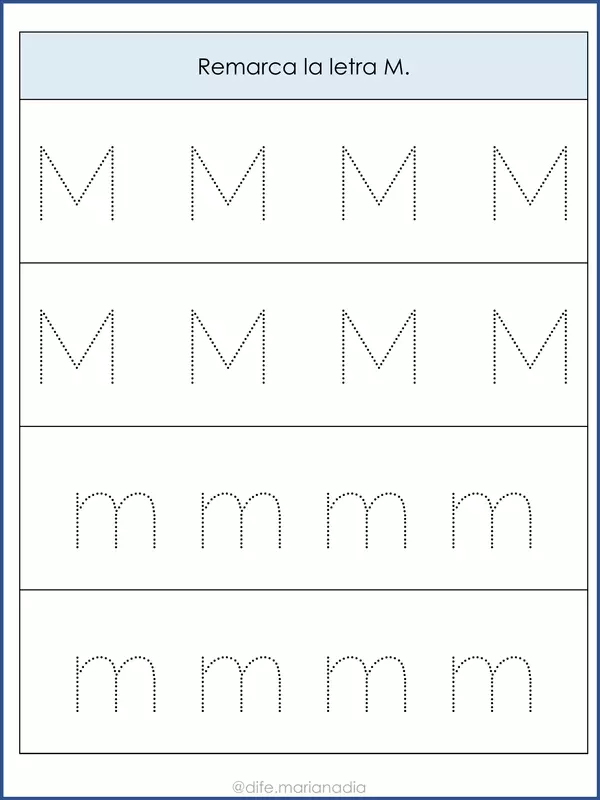 Fichas de grafomotricidad letra M
