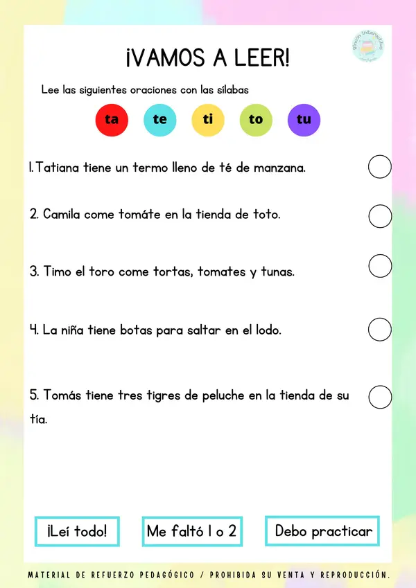 EVALUACIÓN CORTA DE LECTURA